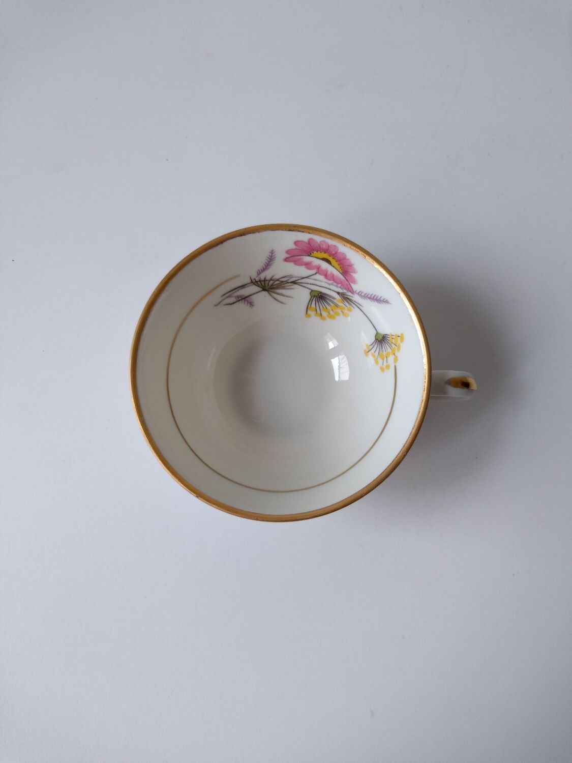 Set of 6 Berry Limoges flower porcelain tea coffee cups