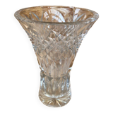 Old vase cristallerie lorraine cut crystal made in France vintage