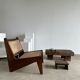 Asian solid wood quadripod brutalist coffee table H30 L81 l42