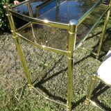 Vintage dressing table and golden metal stool