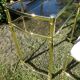Vintage dressing table and golden metal stool