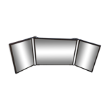 Triptych of barber and hairdresser mirror sign Charlet 42x15cm