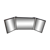 Triptych of barber and hairdresser mirror sign Charlet 42x15cm