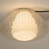 Original large Mid Century double glass ceiling lamp by Wilhelm Wagenfeld f