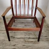 Vintage Scandinavian bench and armchairs for Glostrup 1960