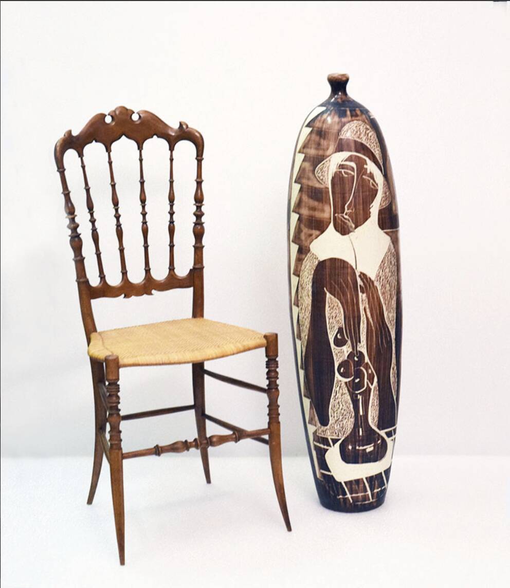 Large Ceramic Vase From Faenza With Engraved Decoration, 1970s