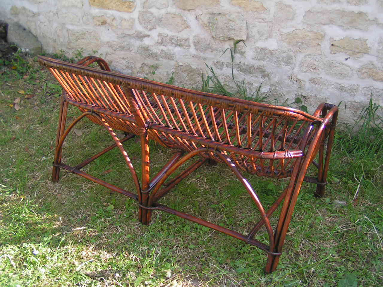 Rattan bench