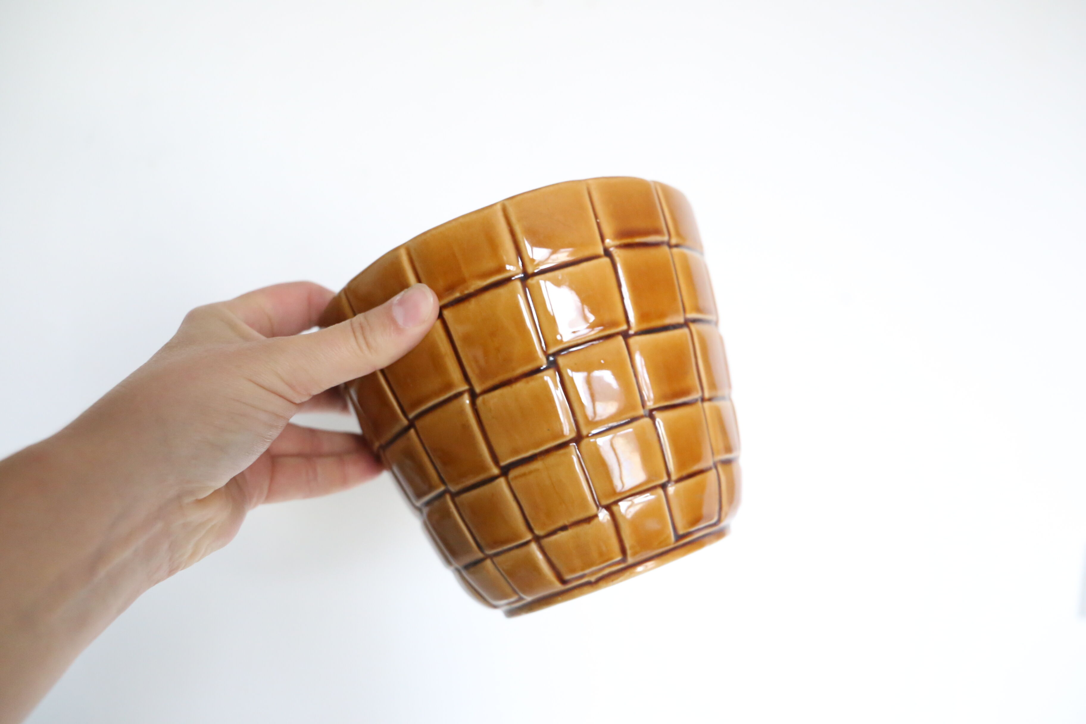 Ancient ceramic pot cover, Saint Clement earthenware, vintage