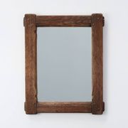 Antique oak rustic wall mirror, France ca. 1820