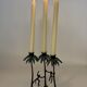 Chandelier "singe" en bronze patiné, 1970s