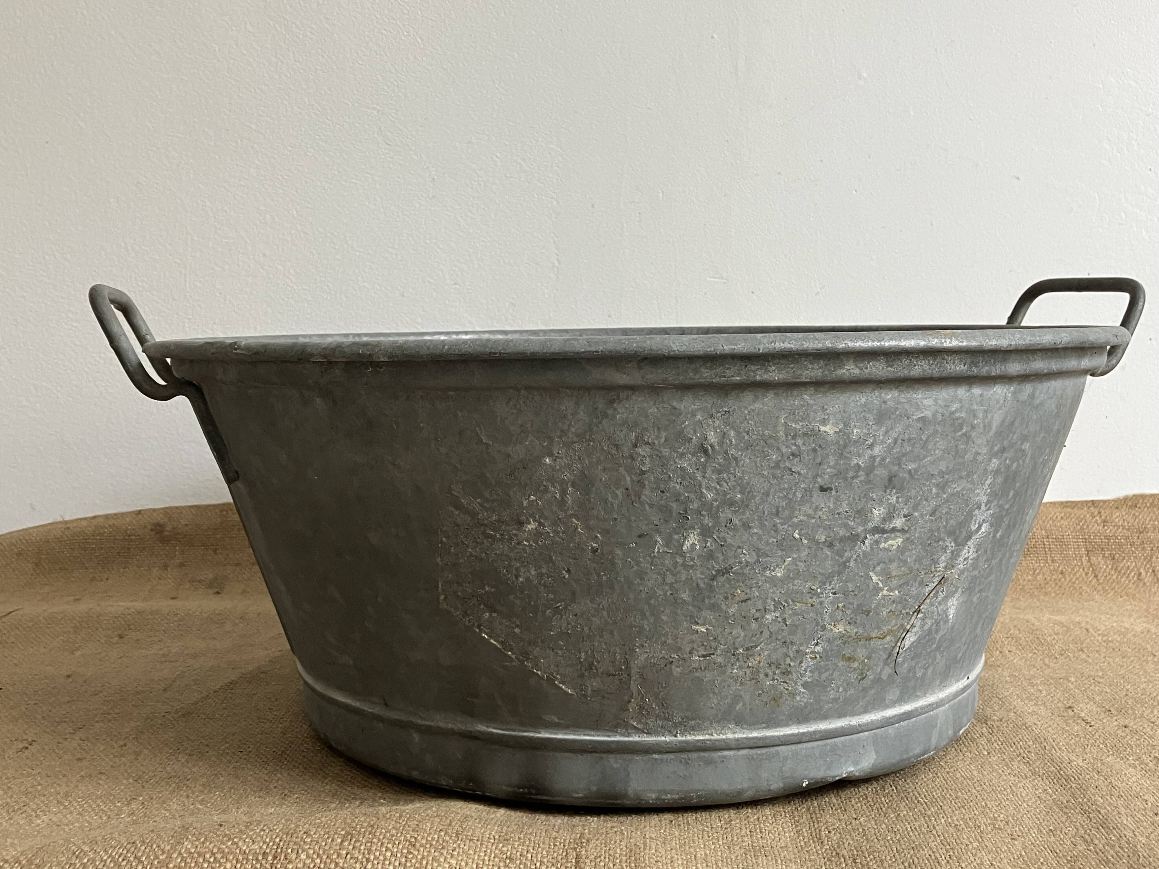 Zinc basin - Rectangular handles