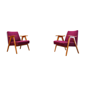 Paire de fauteuils violet magenta