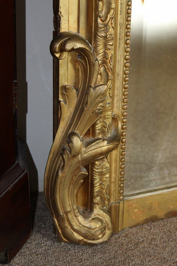 Mirror of gilded wood fireplace 125x190cm