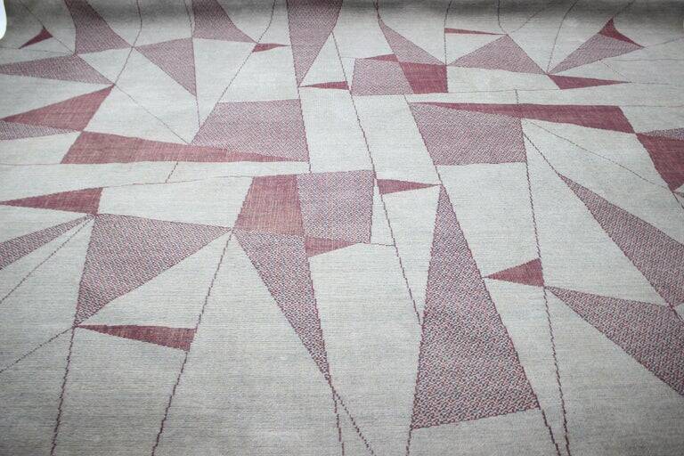 Unique Big Extra Large Abstract Design Geometric Carpet / Rug, 1950s