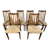 Lot de 6 chaises de salle à manger rétro vintage en teck du milieu du siècle par GPlan 1970 Design