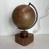 Vintage 1930 globe terrestrial Jacques Adnet world map J. Forest glass wood -