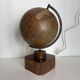 Vintage 1930 globe terrestrial Jacques Adnet world map J. Forest glass wood -