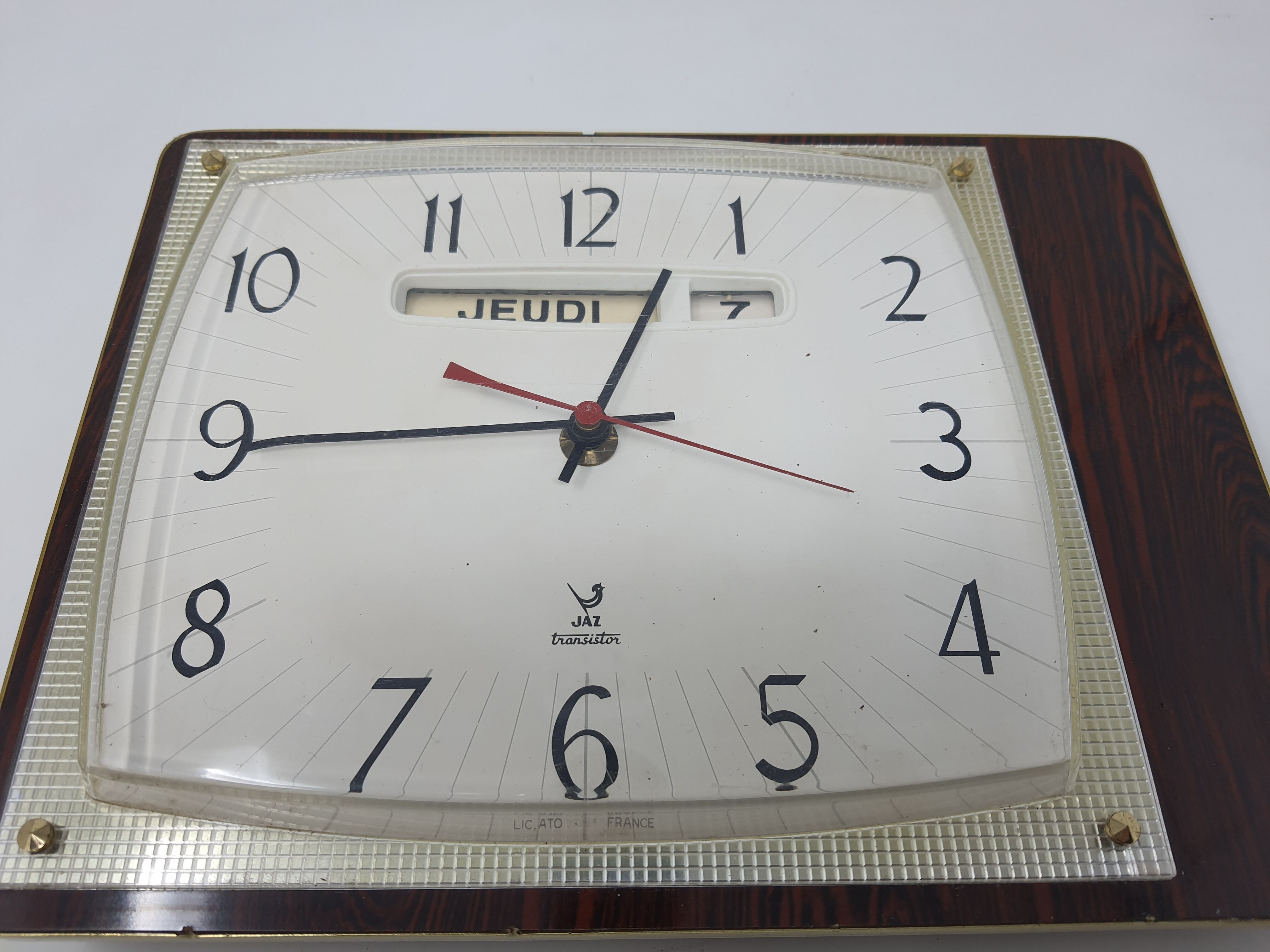 Old Jaz wall clock transistor calendar