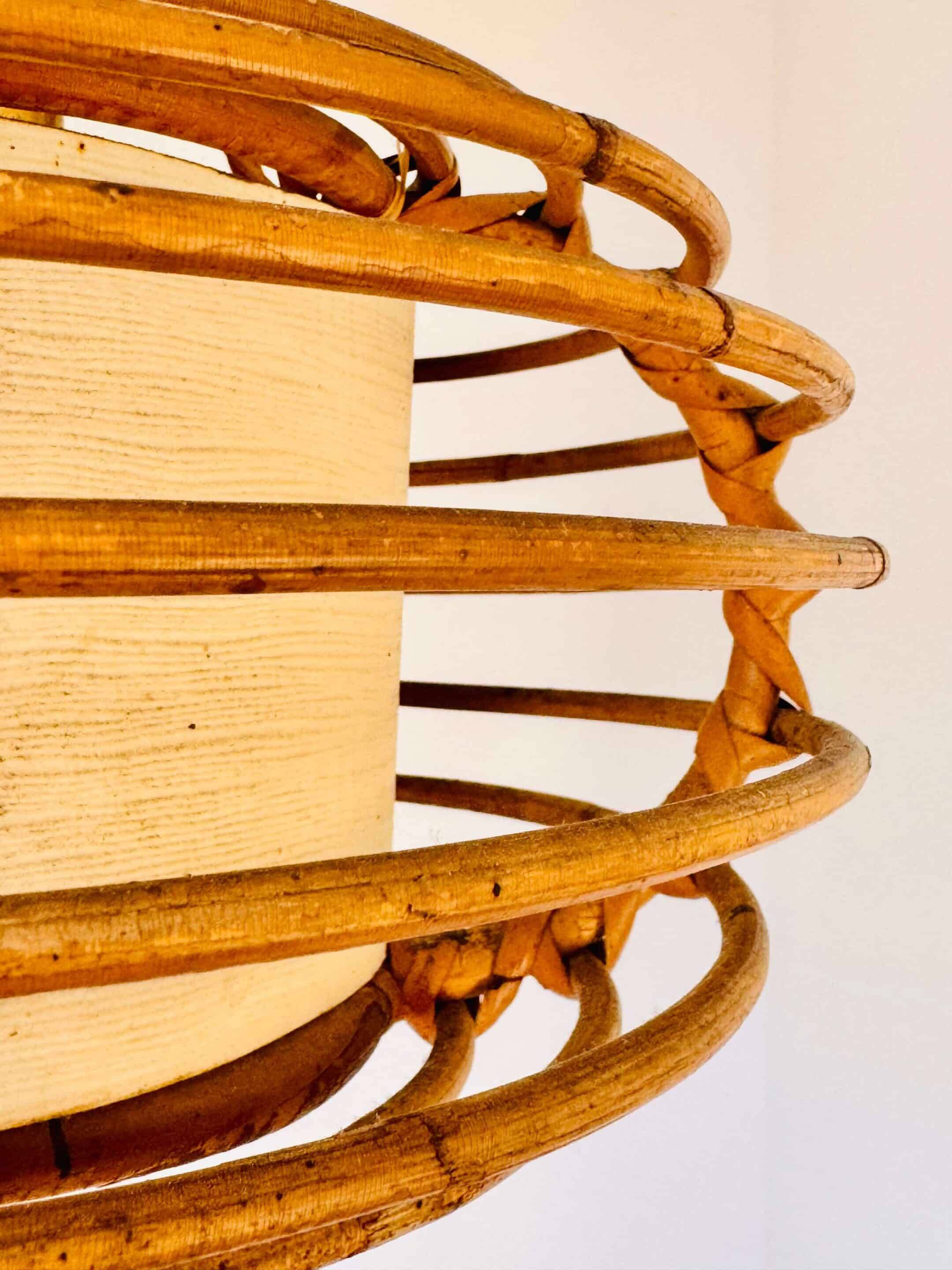 Vintage rattan suspension cage, 1950s