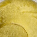 Yellow basket chair, spindle legs