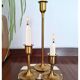 Bougeoirs vintage en laiton en forme de tulipe - lot de 3