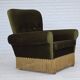 1970s, Danish lounge chair, high, furniture velour, ash wood legs.