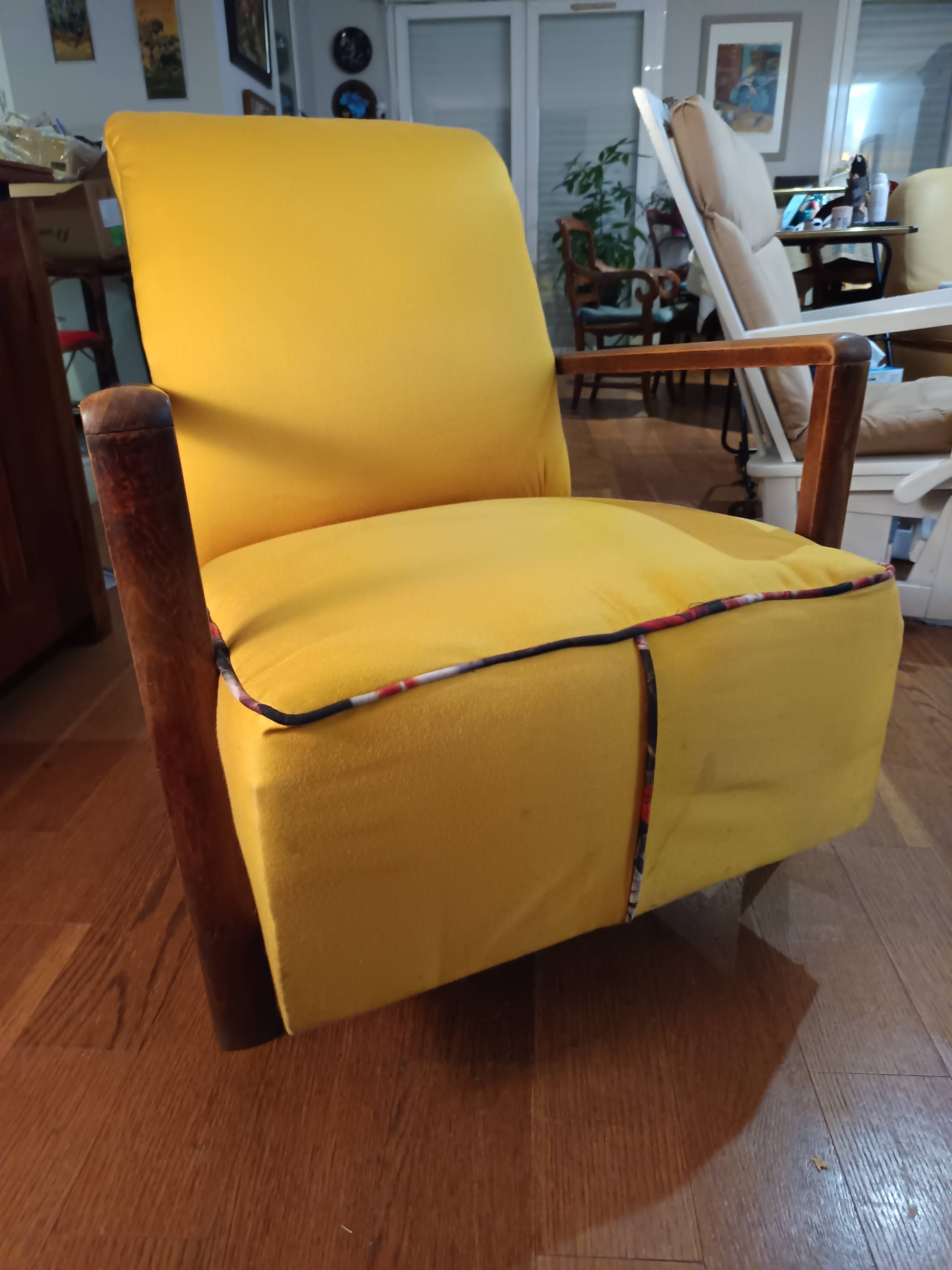 fauteuil bas vintage des années 1940