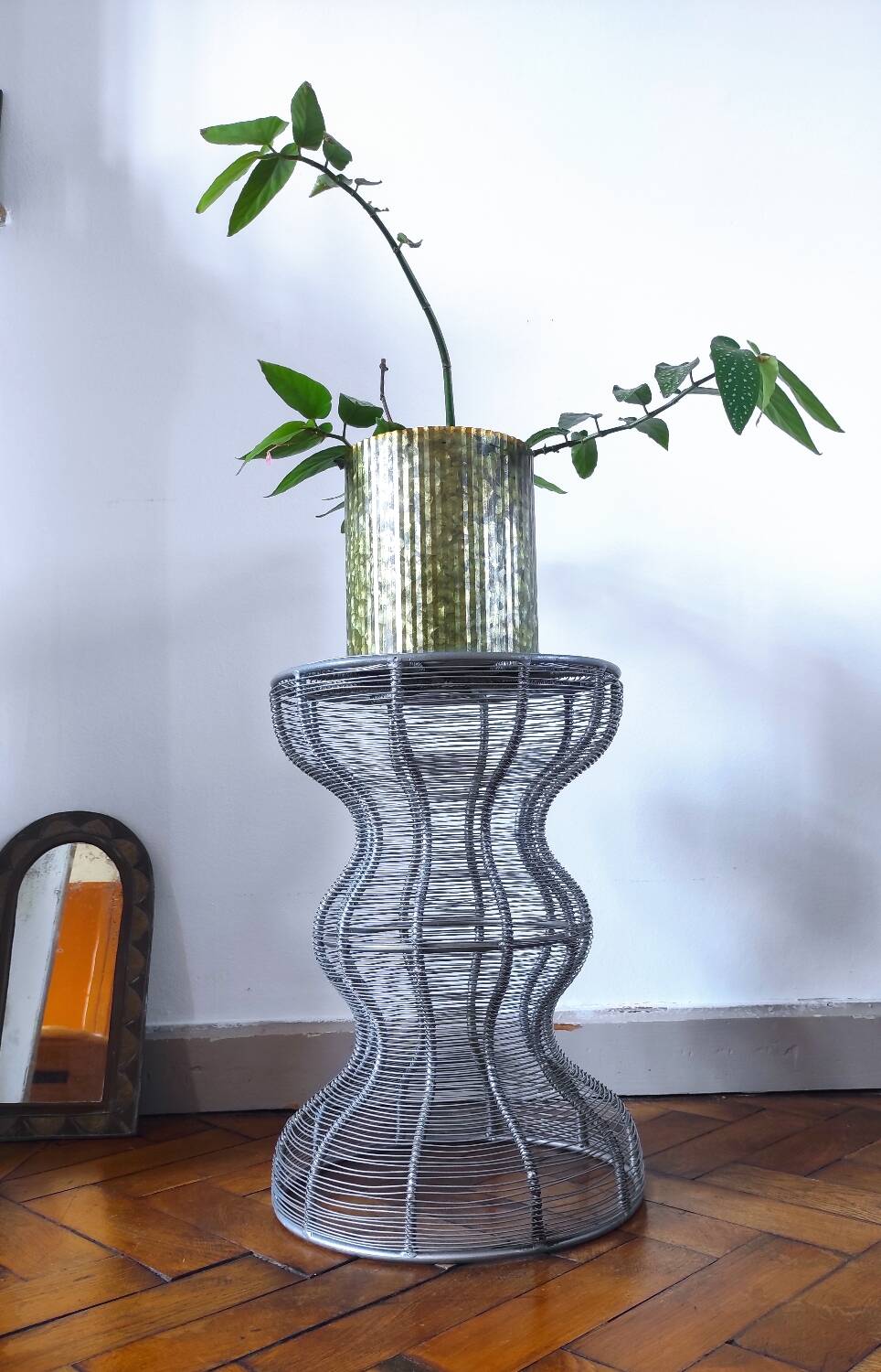 Vintage metal stool / side table