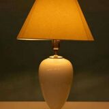 Lampe de chevet bohémienne années 70, vintage en faïence & laiton