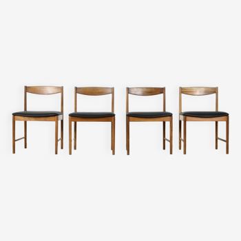 Set Of 4 McIntosh teak and leatherette chairs