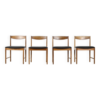 Set Of 4 McIntosh teak and leatherette chairs