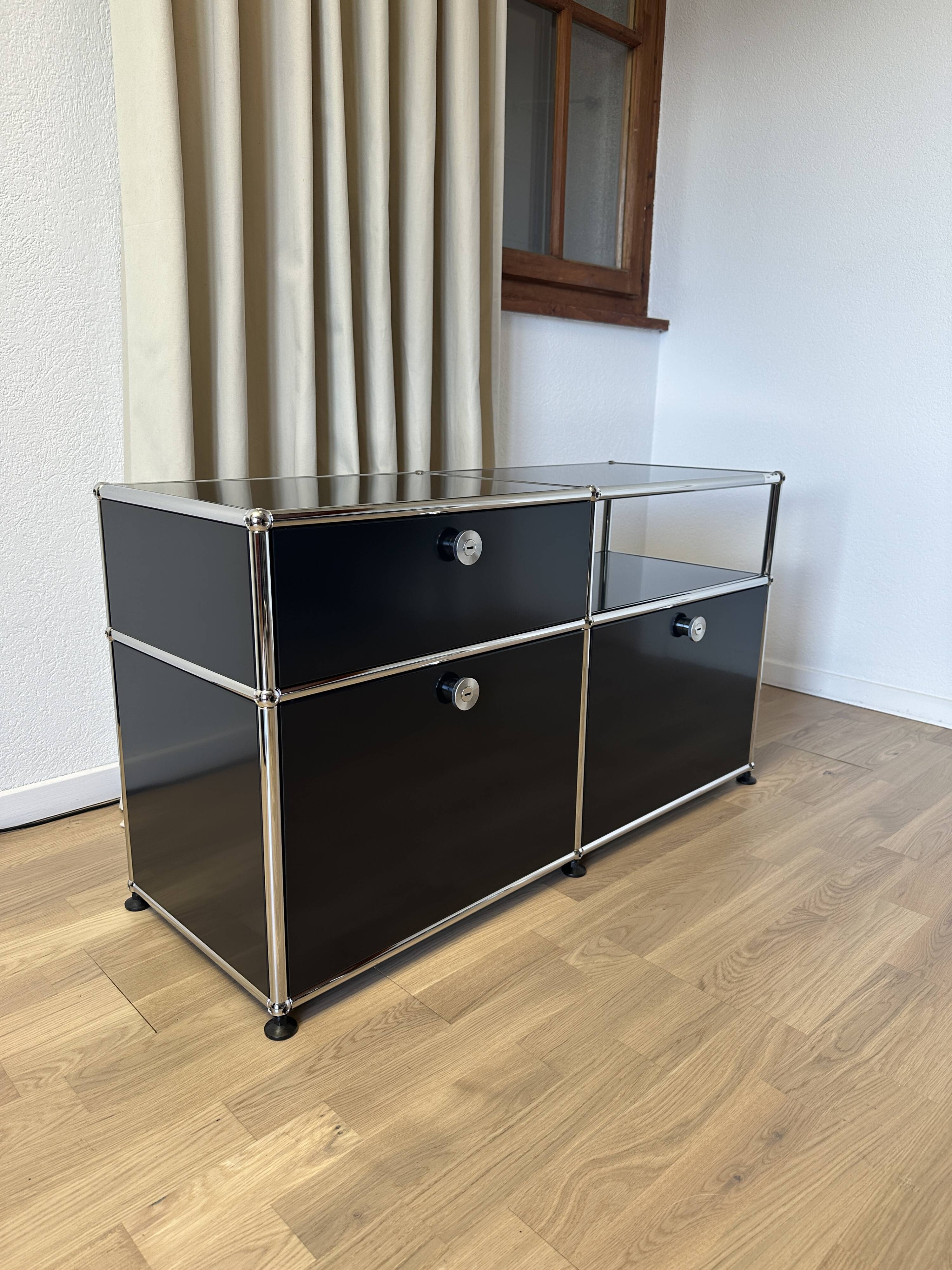 USM Haller chest of drawers in Graphite Black