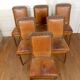 Set of 6 Art Deco carved walnut chairs, Circa 1920