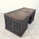 Large Gothic desk in solid oak from the 19th century.
