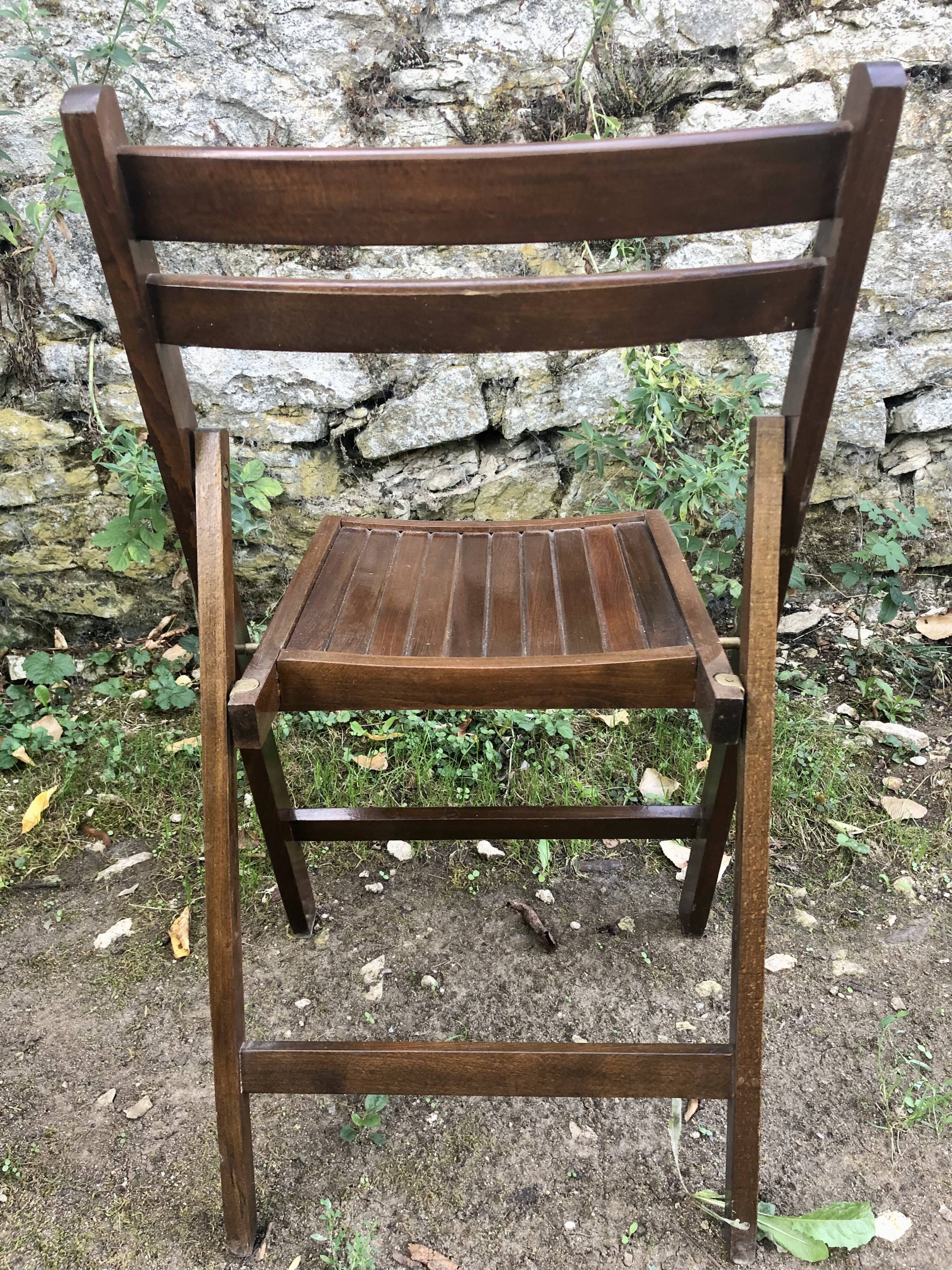 Chaises pliantes bois vintage