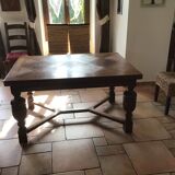 Table  marquetée ,2 rallonges Henri II