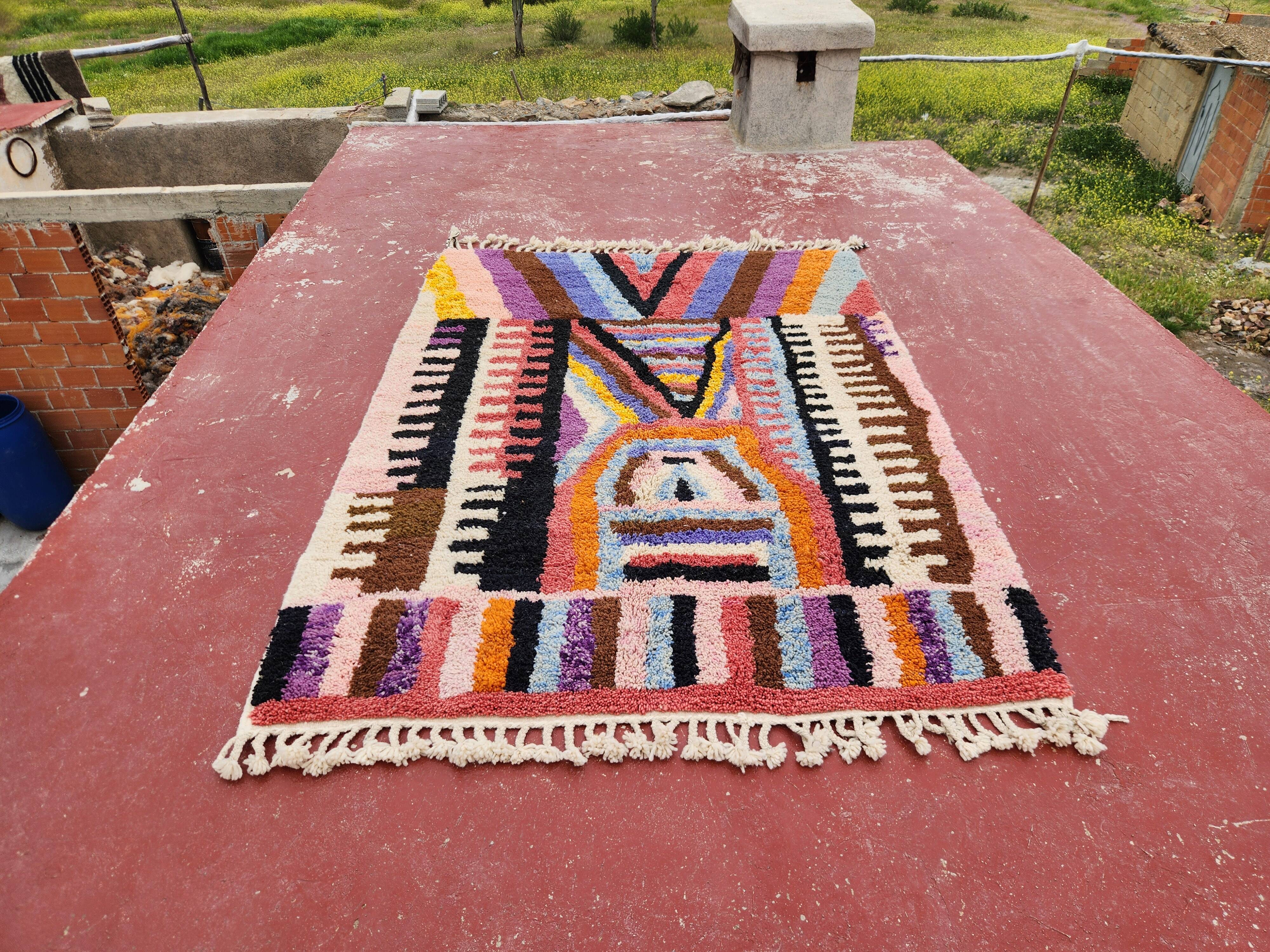 Authentic Beni Ouarain Rug 260x184 cm – Natural Wool