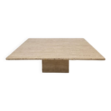 Italian Square Coffee Table in Travertine, 1980s