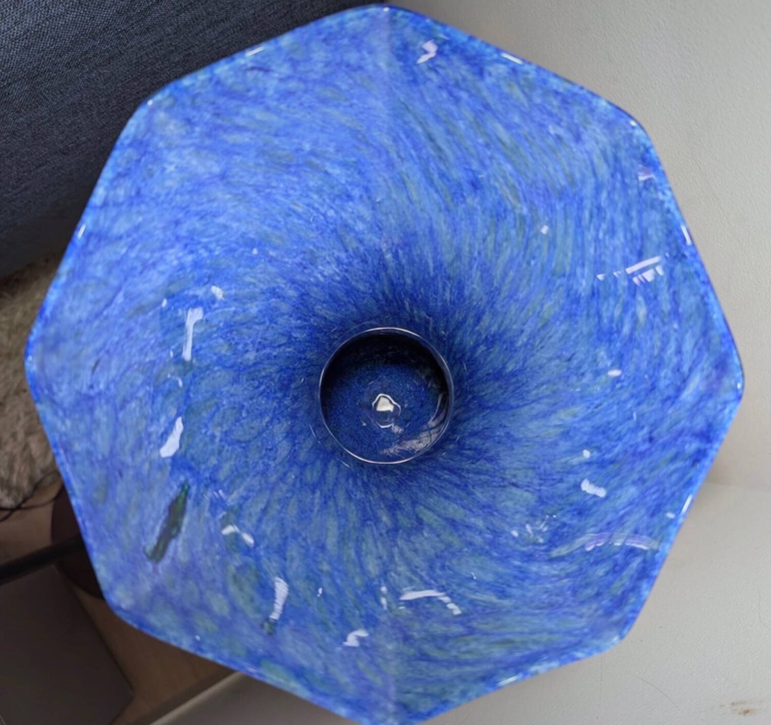 Vintage blown glass vase in blue and green – 1960s work