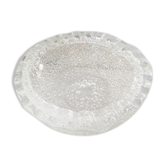 Daum bubbled crystal ashtray