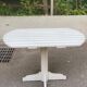 White solid wood bistro style garden table for 4 people