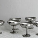 6 coupelles sur pied en inox style Letang Remy