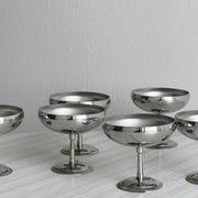 6 coupelles sur pied en inox style Letang Remy