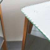 Pair of vintage 1950s mirrored bedside tables