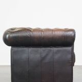 English Chesterfield armchair in sheepskin