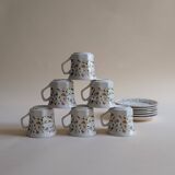 Set of 6 cups and saucers