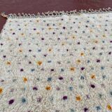 Beni Ouarain rug 300x200 cm – Natural wool with multicoloured patterns,