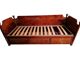 Divano letto in stile nautico in mogano con dettagli in ottone, fine XIX