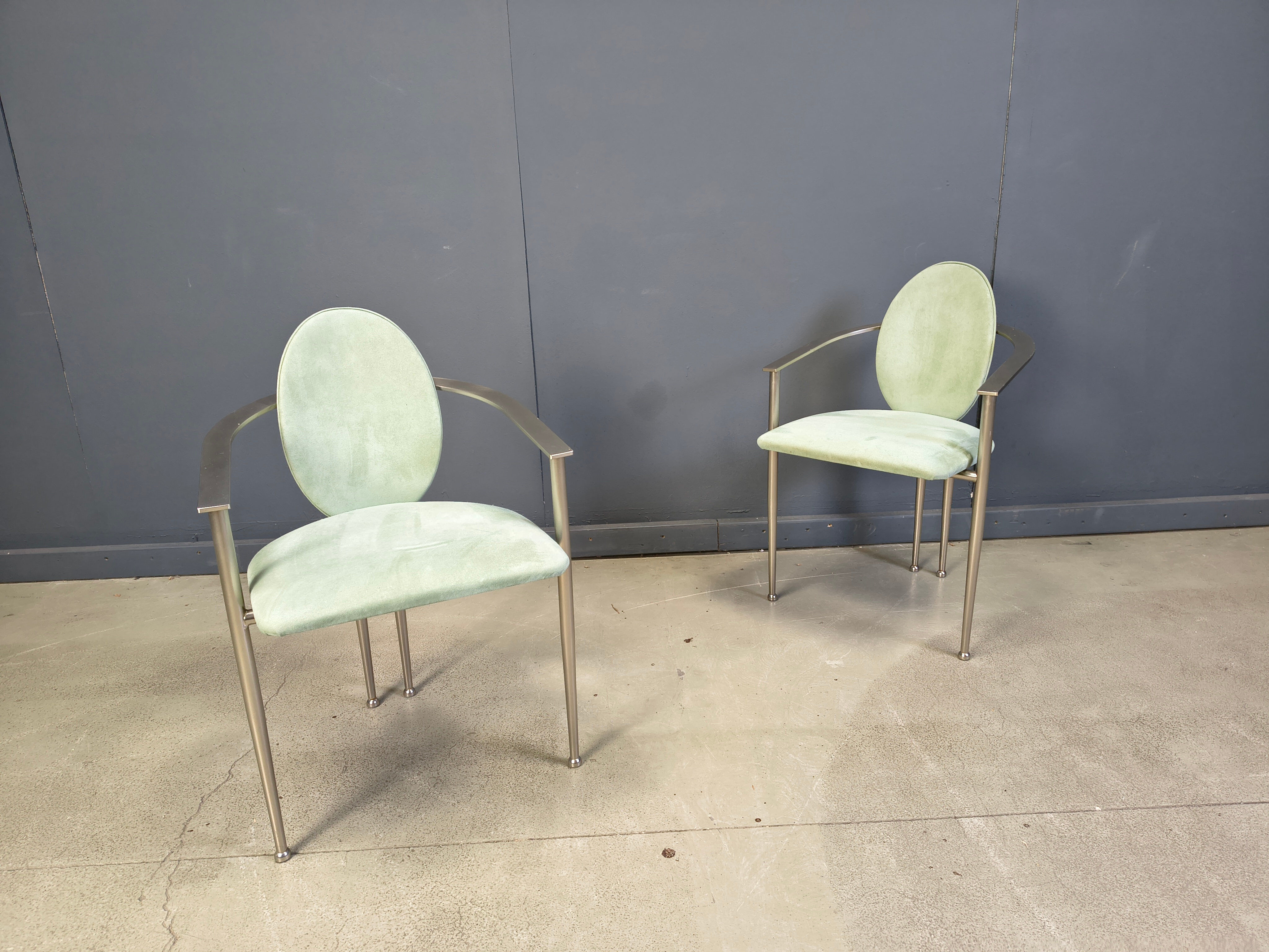 Vintage dining chairs by Belgochrom, set of 6 - 1980s
