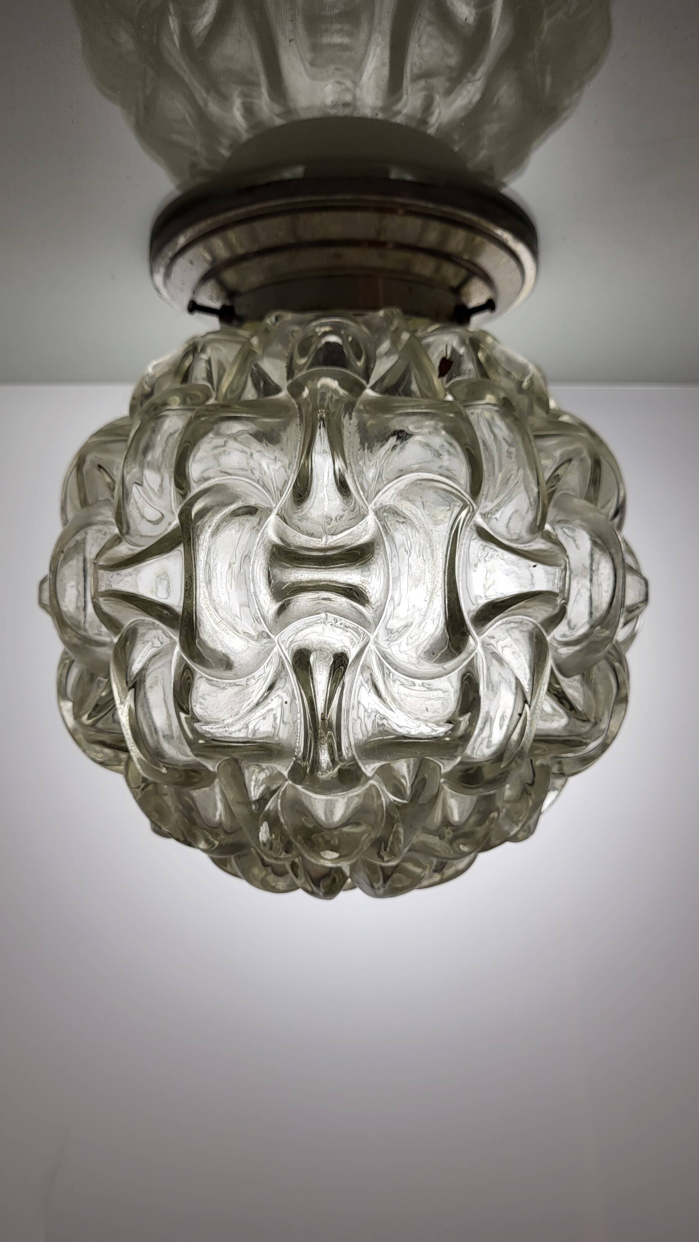 Bubble ceiling lamp in molded glass